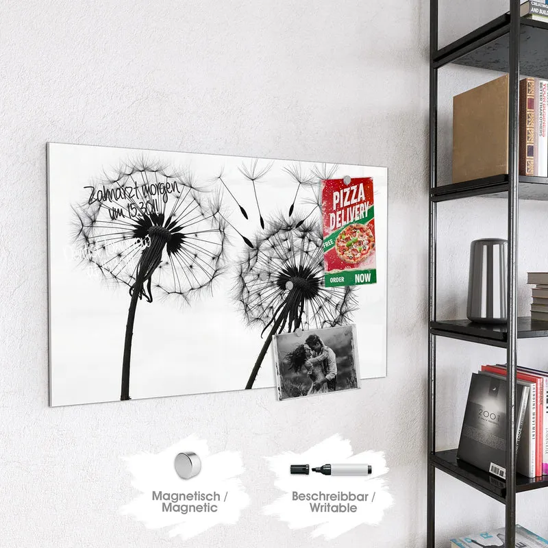 Magnettafel - Pusteblumen in Grau