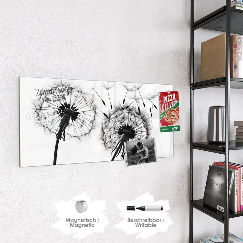 Magnettafel - Pusteblumen in Grau
