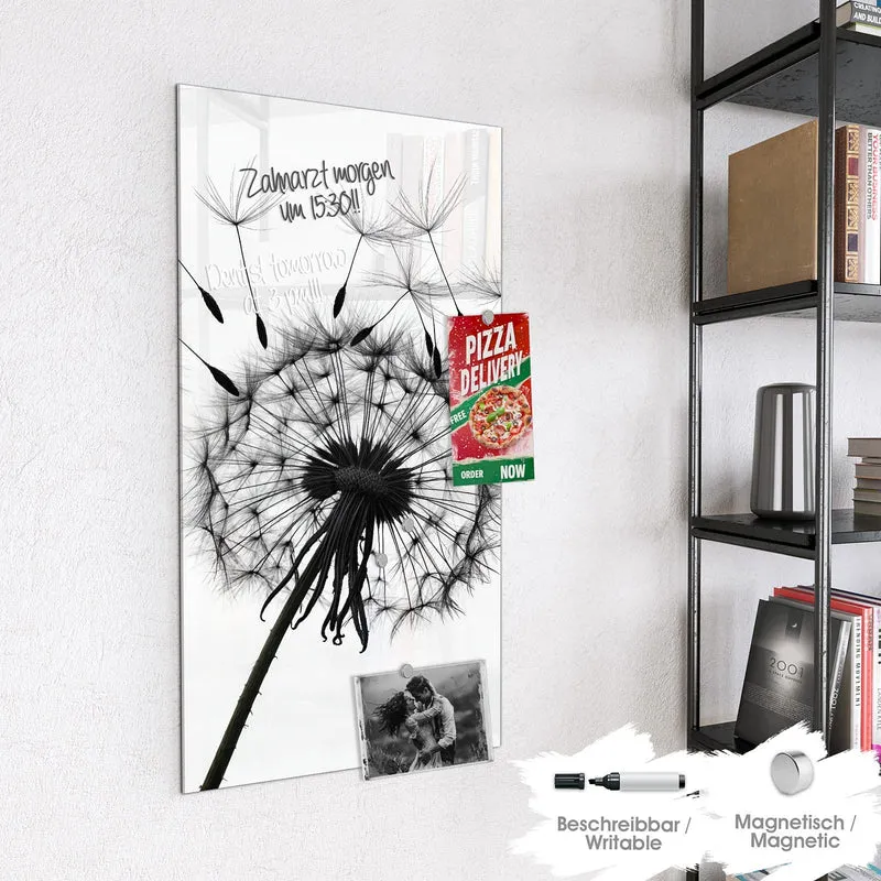 Magnettafel - Pusteblumen in Grau