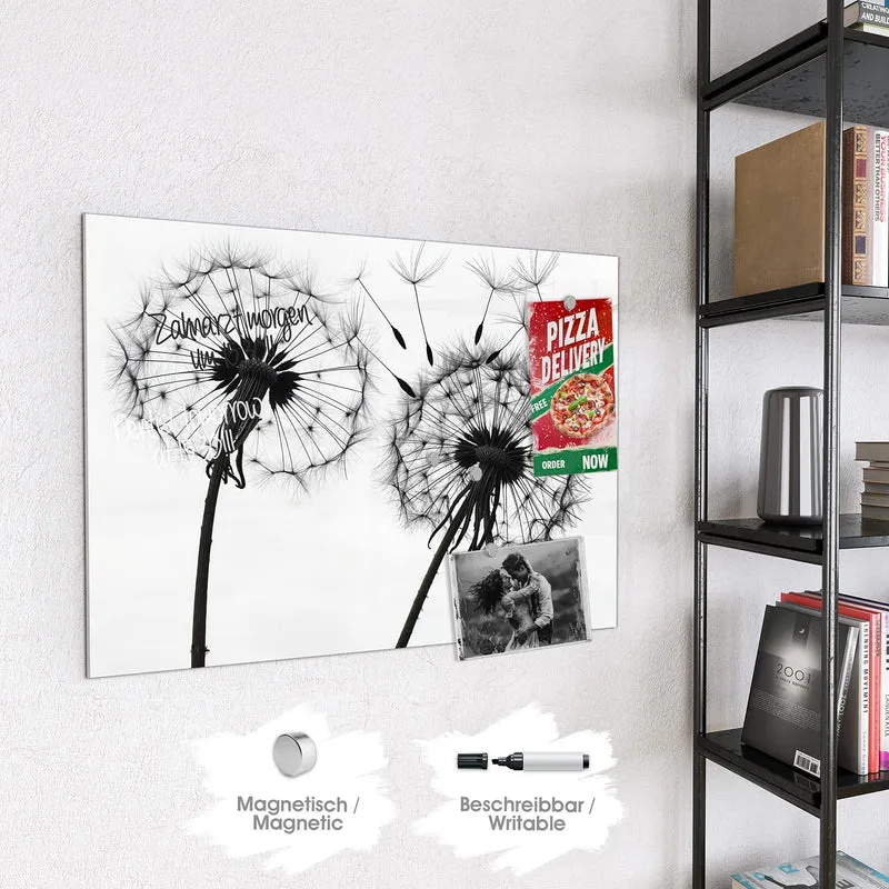 Magnettafel - Pusteblumen in Grau