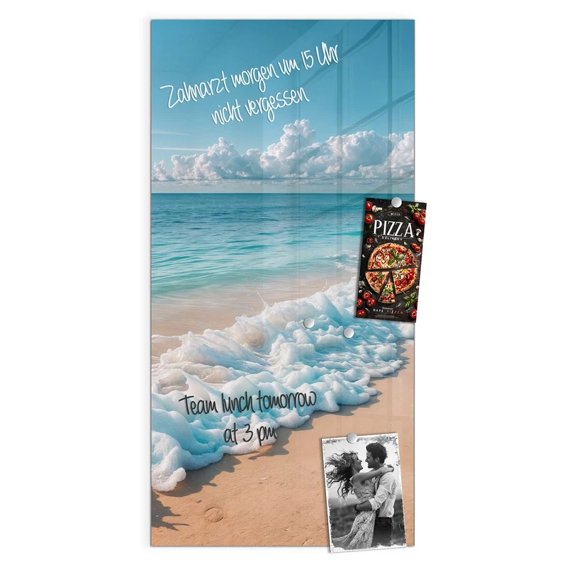 Magnettafel - Wolken über Türkismeer