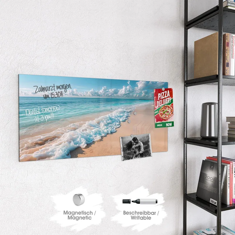 Magnettafel - Wolken über Türkismeer