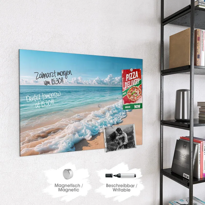 Magnettafel - Wolken über Türkismeer