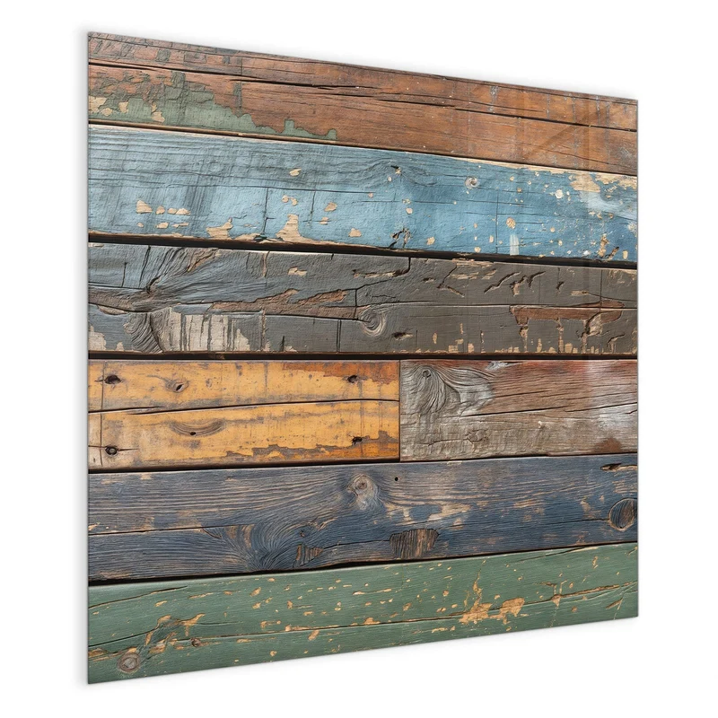 Magnettafel - Planken in Blau und Rost