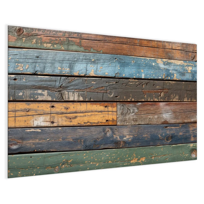 Magnettafel - Planken in Blau und Rost