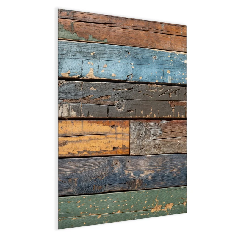 Magnettafel - Planken in Blau und Rost