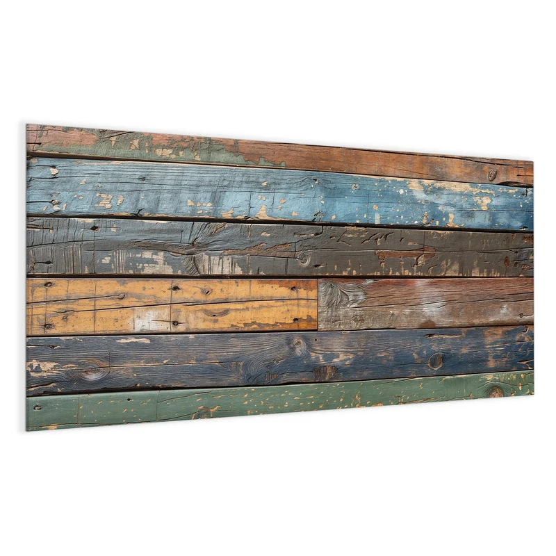 Magnettafel - Planken in Blau und Rost