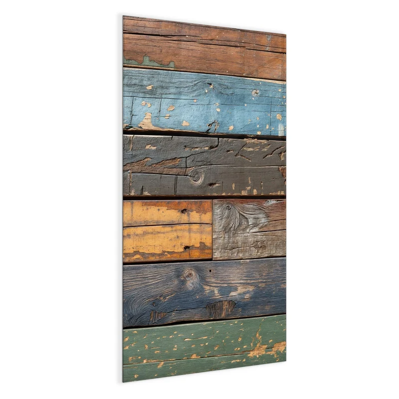 Magnettafel - Planken in Blau und Rost