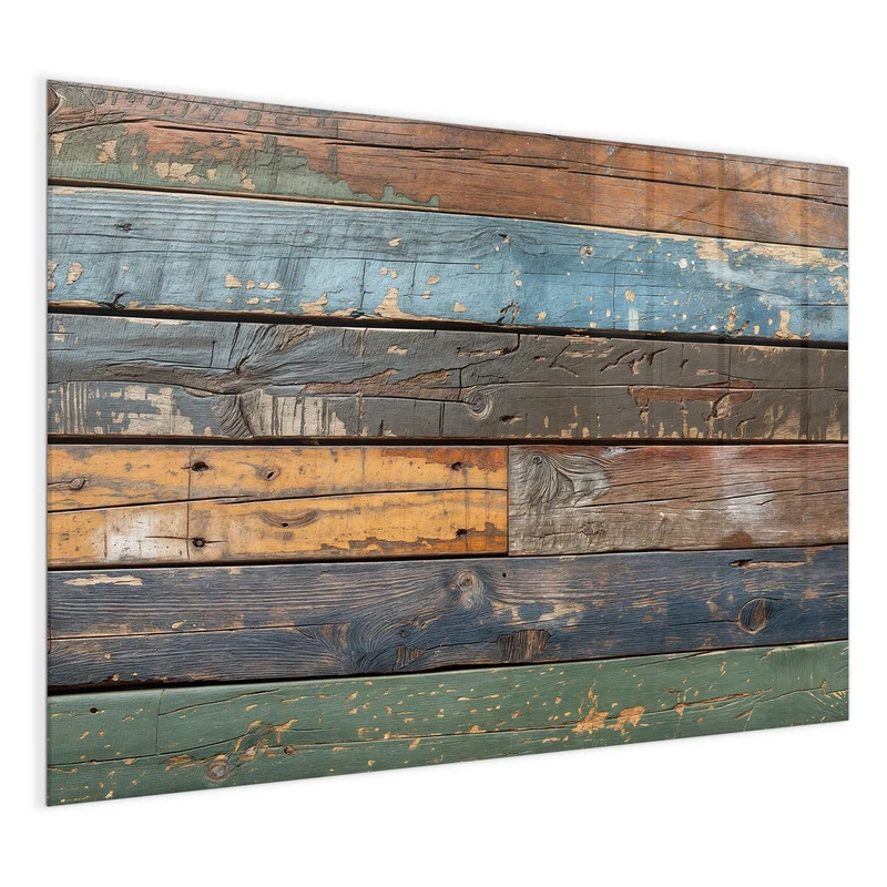 Magnettafel - Planken in Blau und Rost