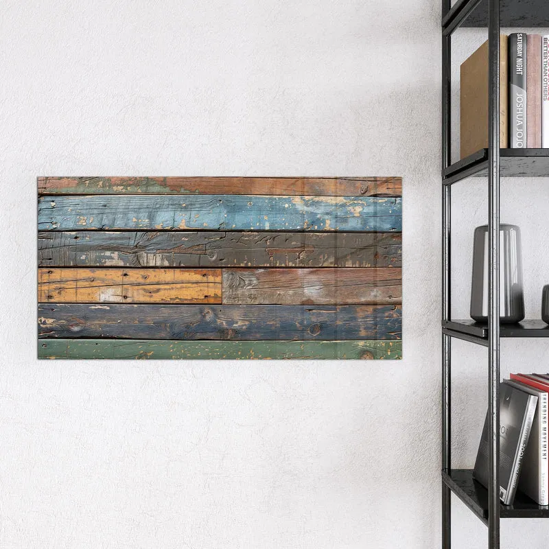 Magnettafel - Planken in Blau und Rost
