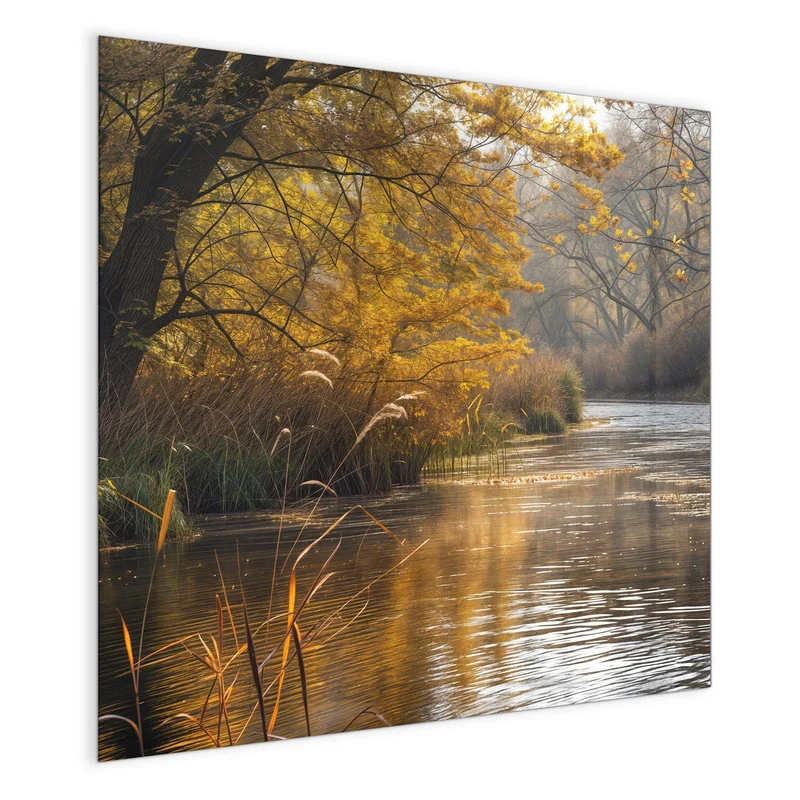 Magnettafel - Schilf am Herbstfluss