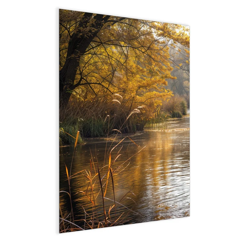 Magnettafel - Schilf am Herbstfluss