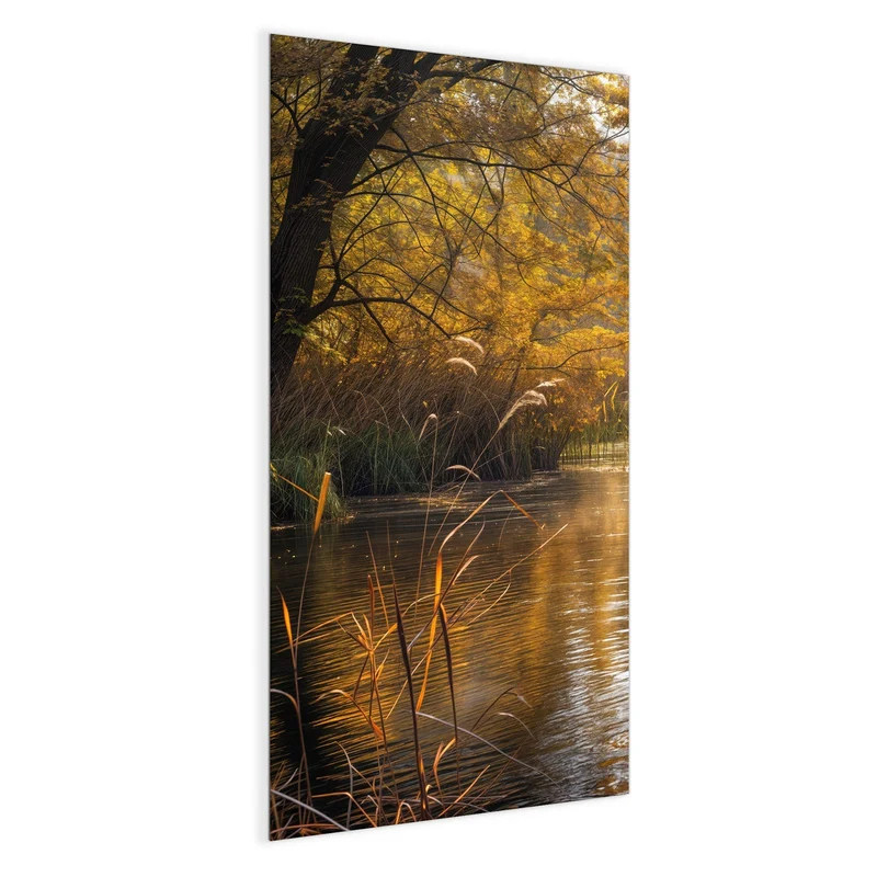 Magnettafel - Schilf am Herbstfluss
