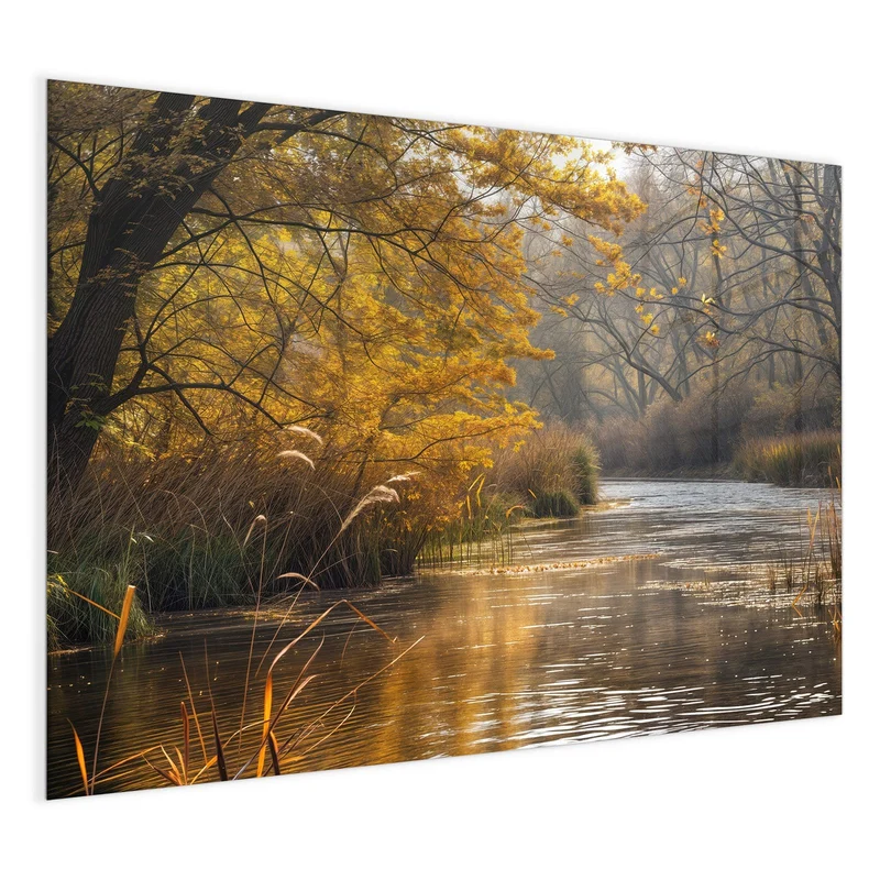 Magnettafel - Schilf am Herbstfluss