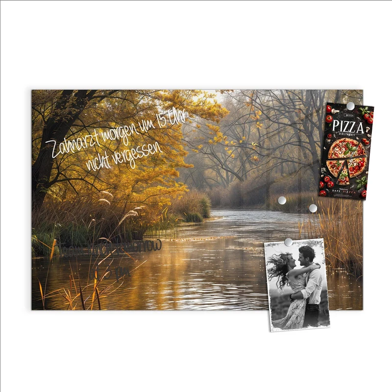 Magnettafel - Schilf am Herbstfluss