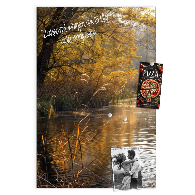 Magnettafel - Schilf am Herbstfluss