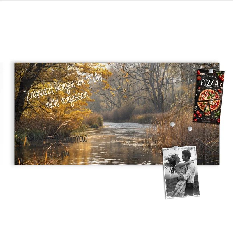 Magnettafel - Schilf am Herbstfluss