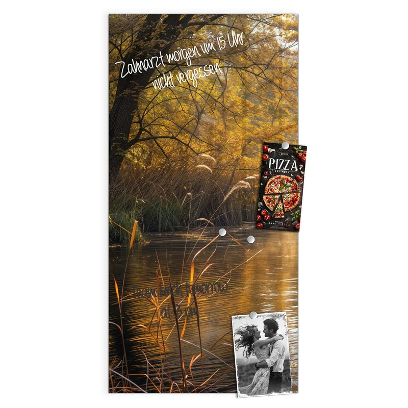 Magnettafel - Schilf am Herbstfluss