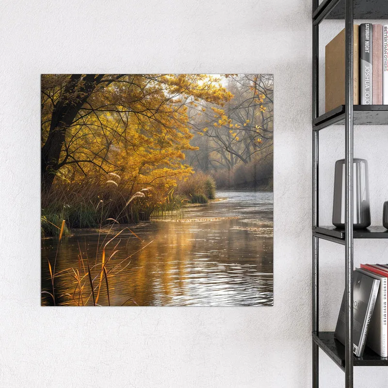 Magnettafel - Schilf am Herbstfluss