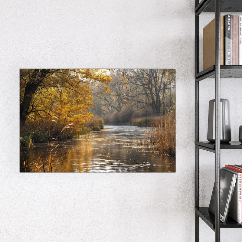 Magnettafel - Schilf am Herbstfluss