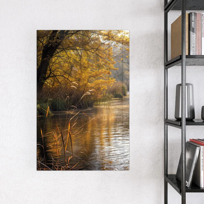 Magnettafel - Schilf am Herbstfluss