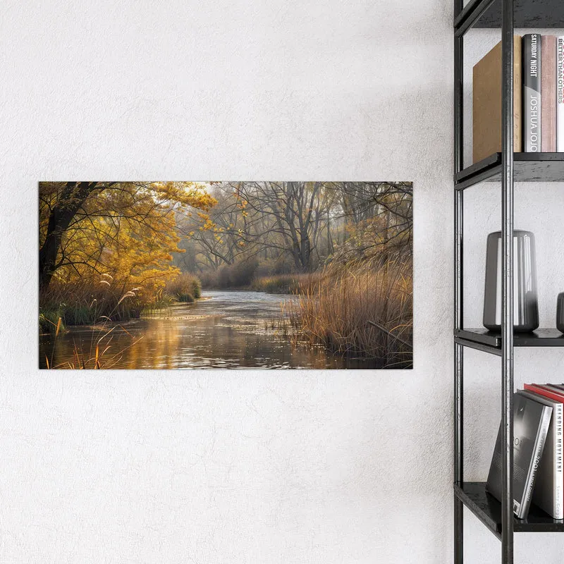 Magnettafel - Schilf am Herbstfluss
