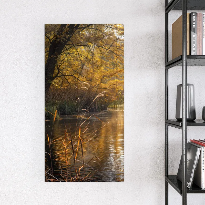 Magnettafel - Schilf am Herbstfluss