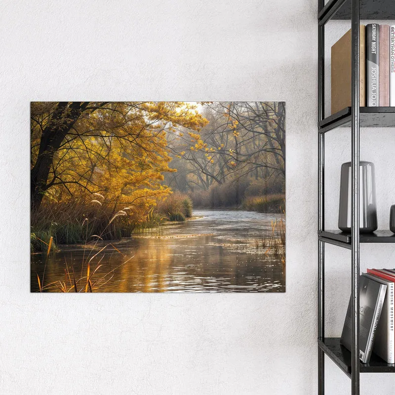 Magnettafel - Schilf am Herbstfluss