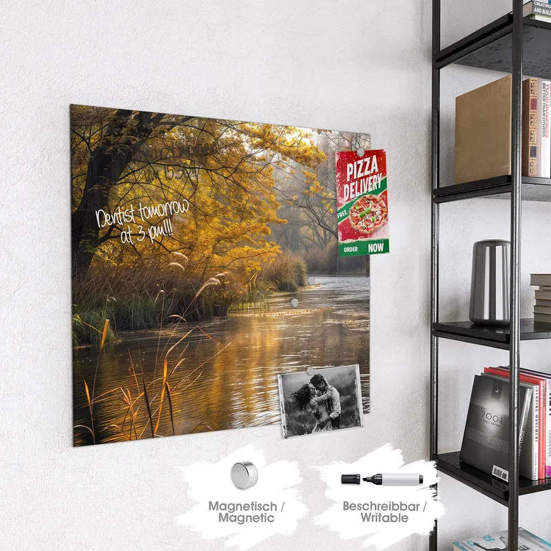 Magnettafel - Schilf am Herbstfluss