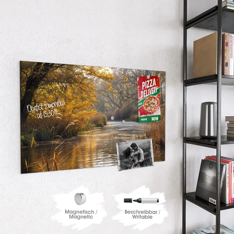Magnettafel - Schilf am Herbstfluss