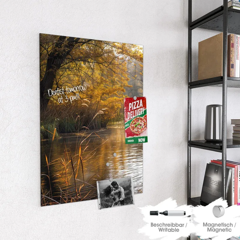 Magnettafel - Schilf am Herbstfluss