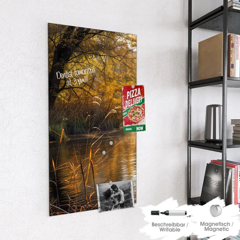 Magnettafel - Schilf am Herbstfluss