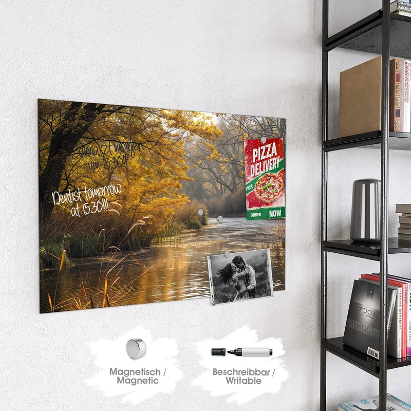Magnettafel - Schilf am Herbstfluss