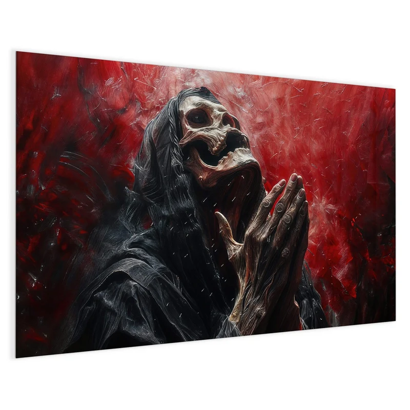 Magnettafel - Betendes Skelett
