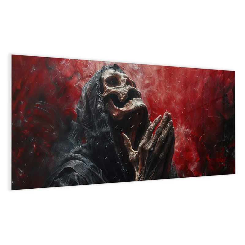 Magnettafel - Betendes Skelett