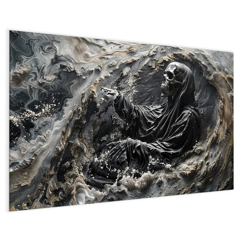 Magnettafel - Skelett in Wellen