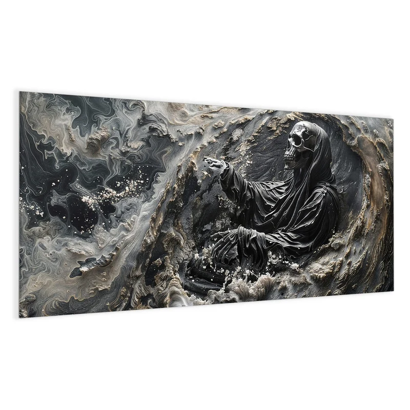 Magnettafel - Skelett in Wellen