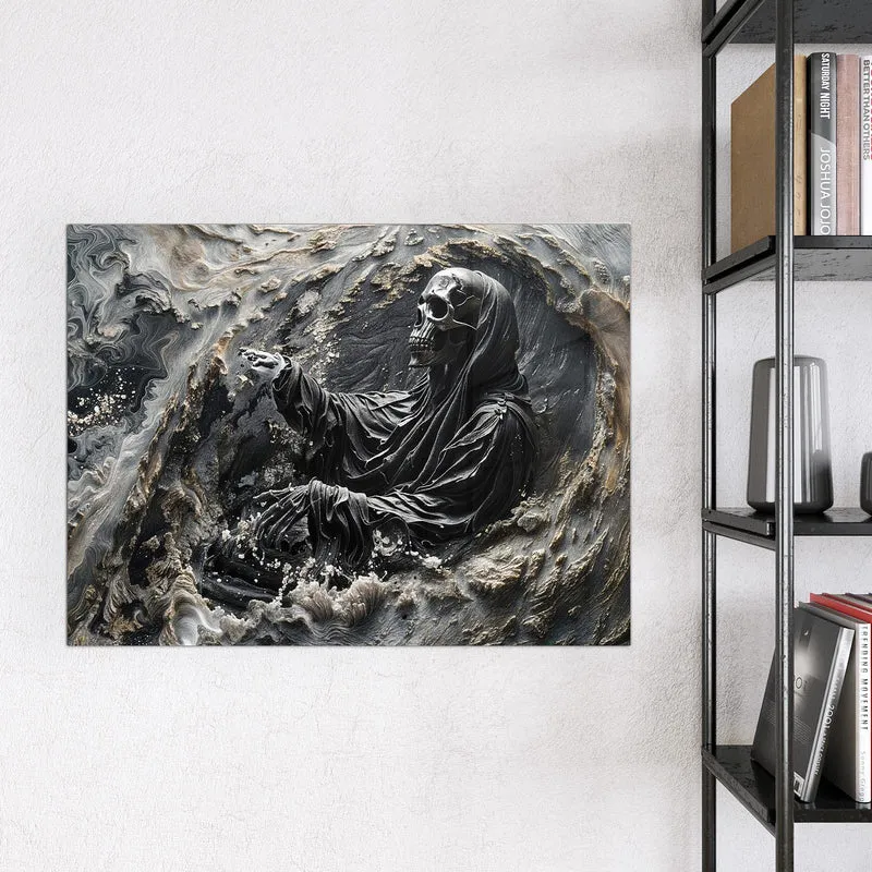 Magnettafel - Skelett in Wellen