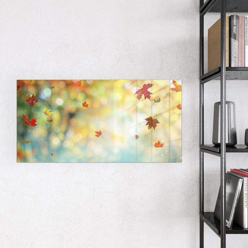 Magnettafel - Herbstlaub auf Holz