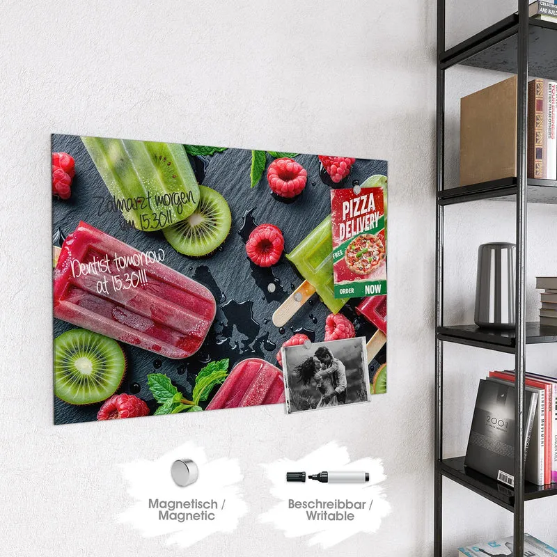 Magnettafel - Fruchteis auf Schiefer