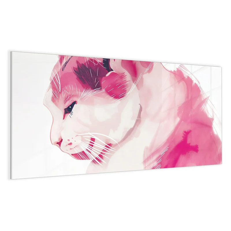 Magnettafel - Pinke Aquarellkatze