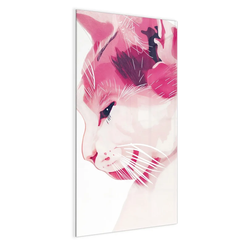 Magnettafel - Pinke Aquarellkatze