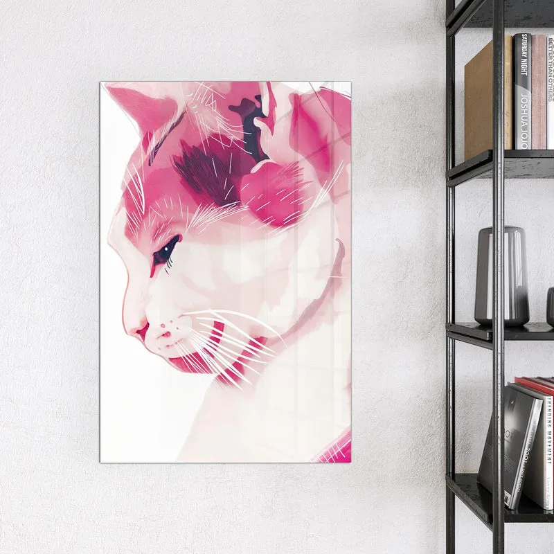 Magnettafel - Pinke Aquarellkatze