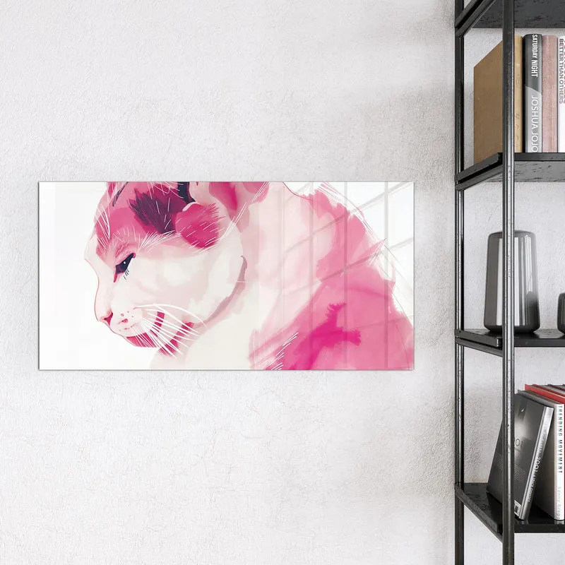 Magnettafel - Pinke Aquarellkatze