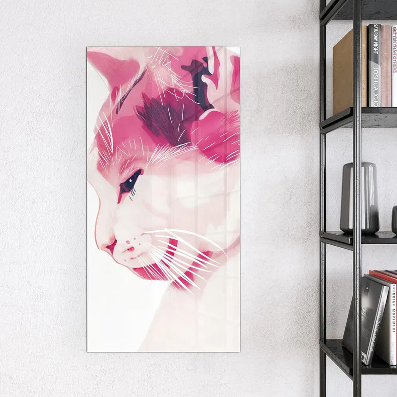 Magnettafel - Pinke Aquarellkatze