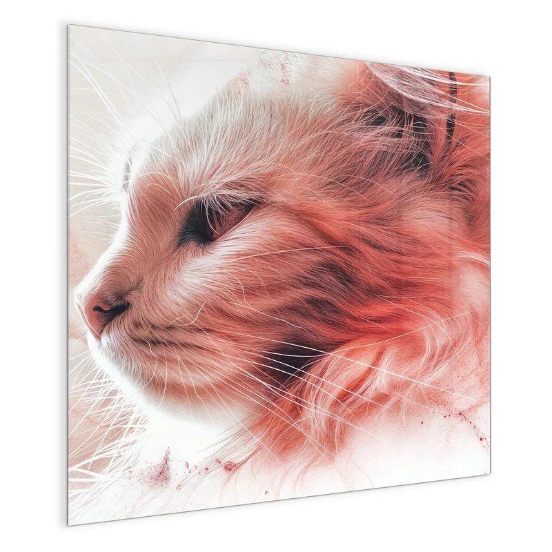 Magnettafel - Katzenprofil in Rot