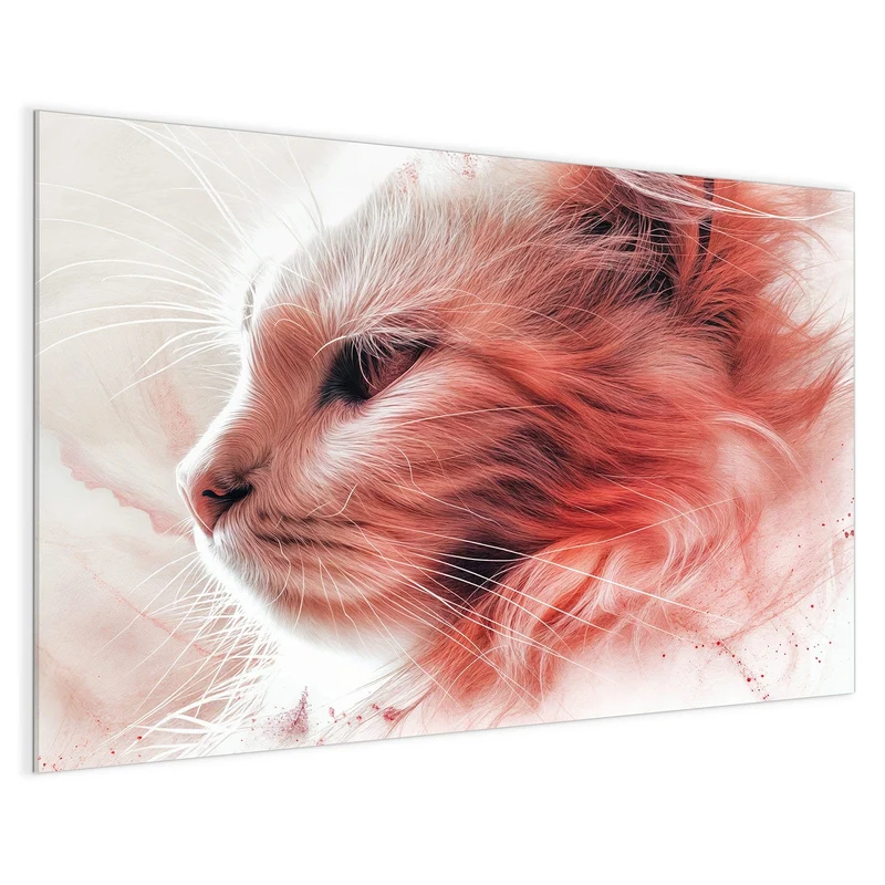 Magnettafel - Katzenprofil in Rot