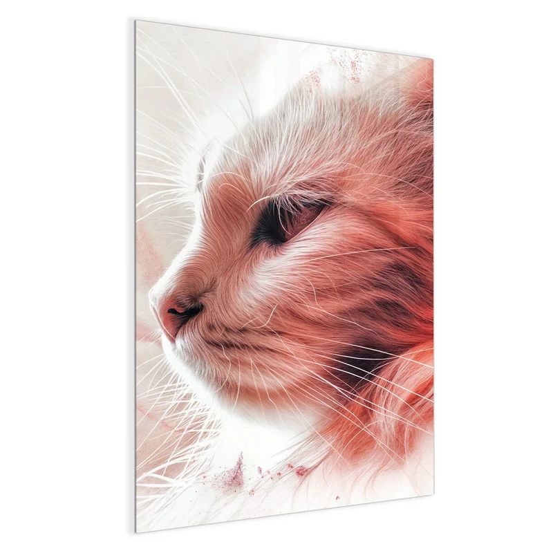 Magnettafel - Katzenprofil in Rot