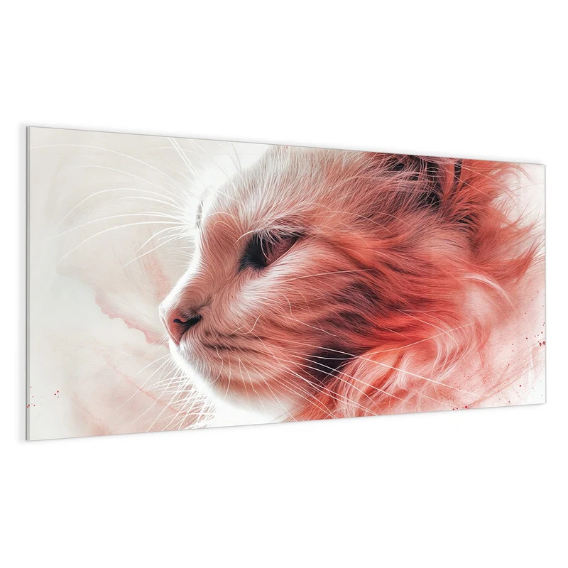 Magnettafel - Katzenprofil in Rot