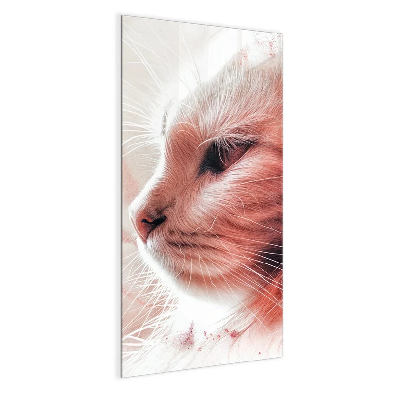 Magnettafel - Katzenprofil in Rot
